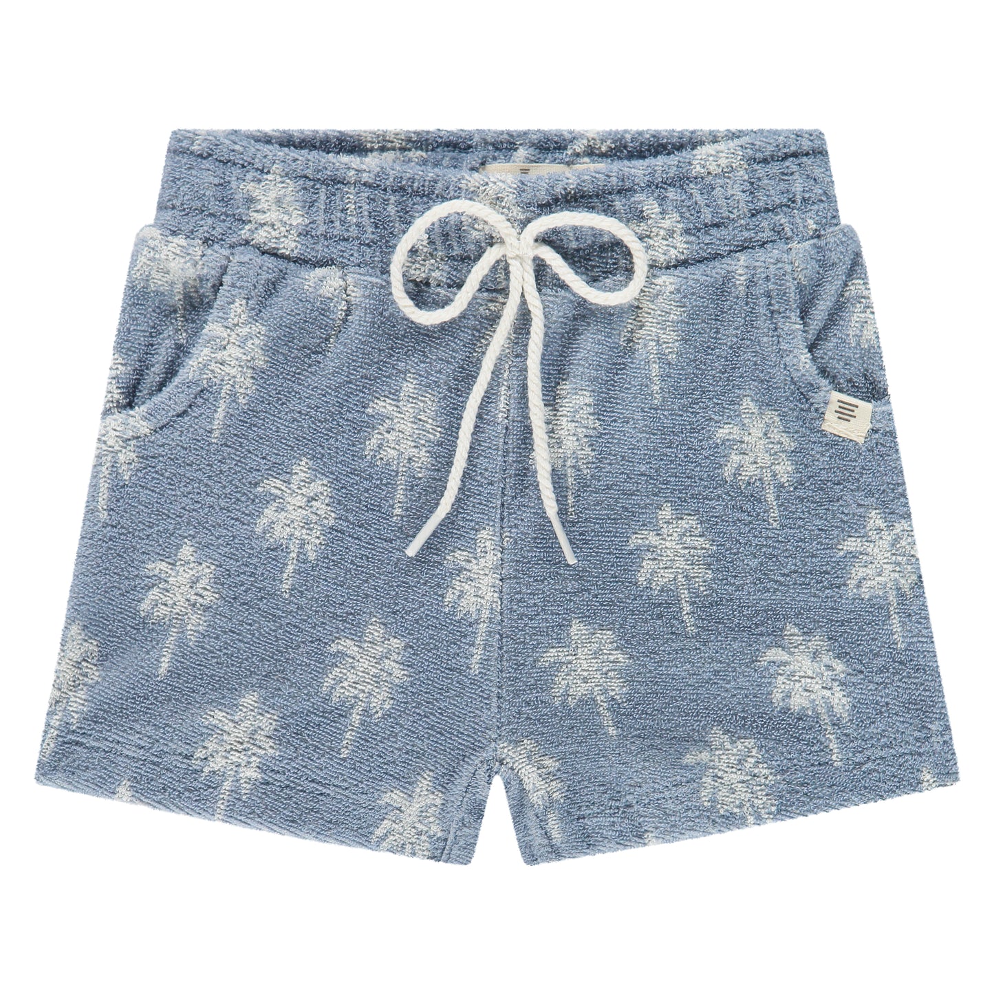 Baby Blue Palm Tree Terry Shorts