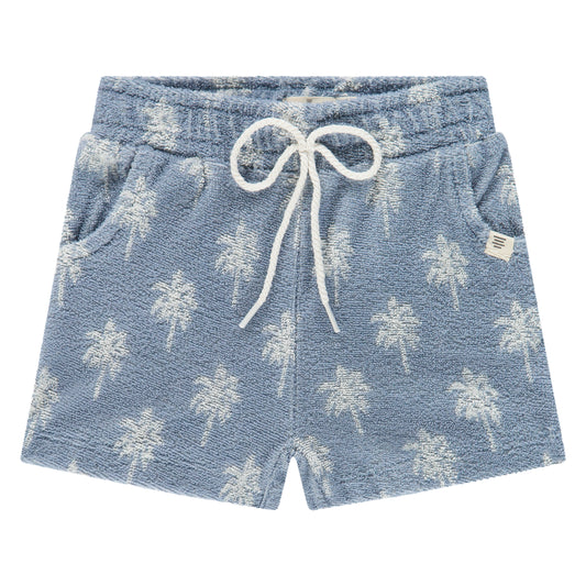Baby Blue Palm Tree Terry Shorts