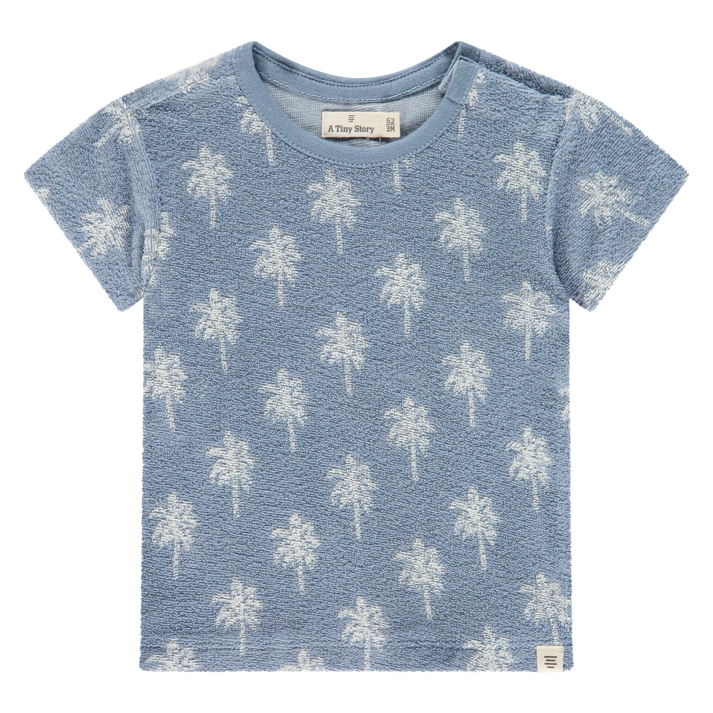 Baby Blue Palm Tree Terry Tee