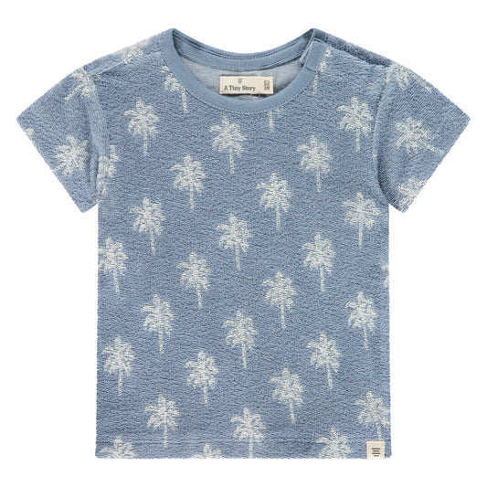 Baby Blue Palm Tree Terry Tee