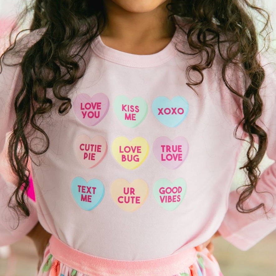 Candy Hearts Valentine's Day Long Sleeve Shirt