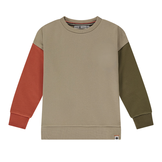 Orange & Tan Colorblock Swearshirt
