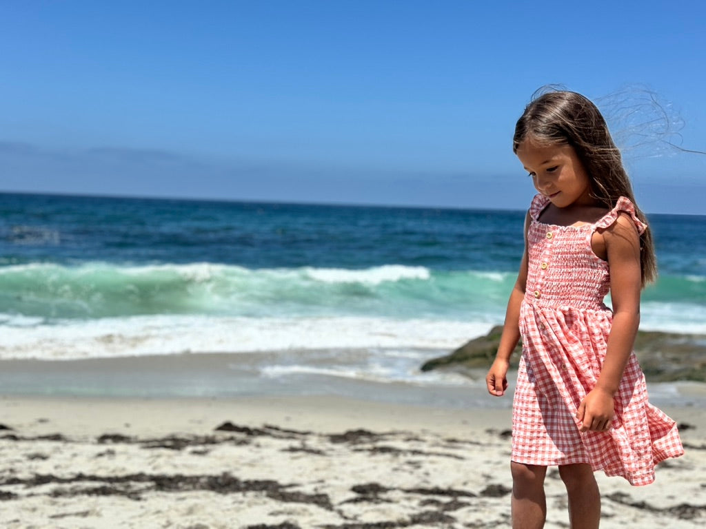 Coral Plaid Jill Dress