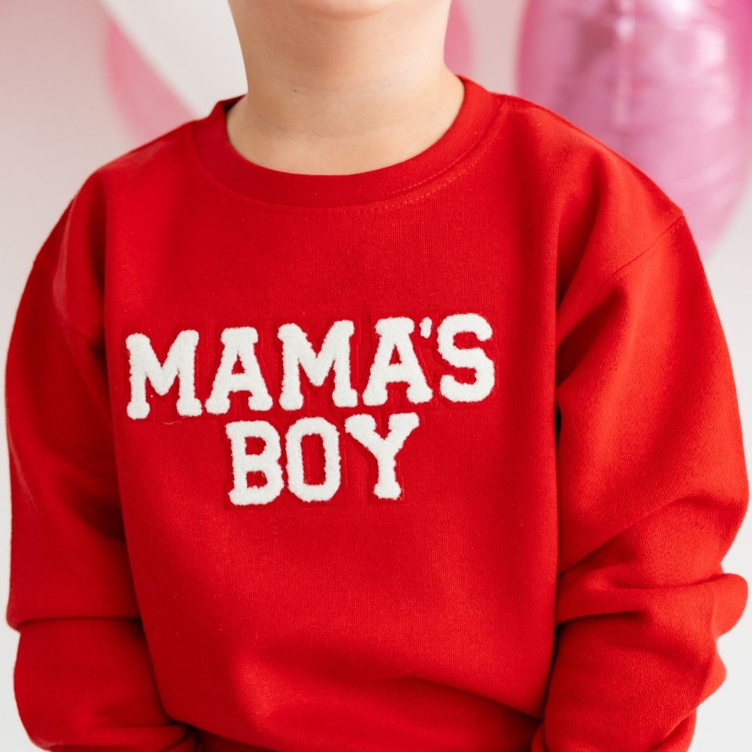 Mama's Boy Patch Valentine's Day Sweatshirt