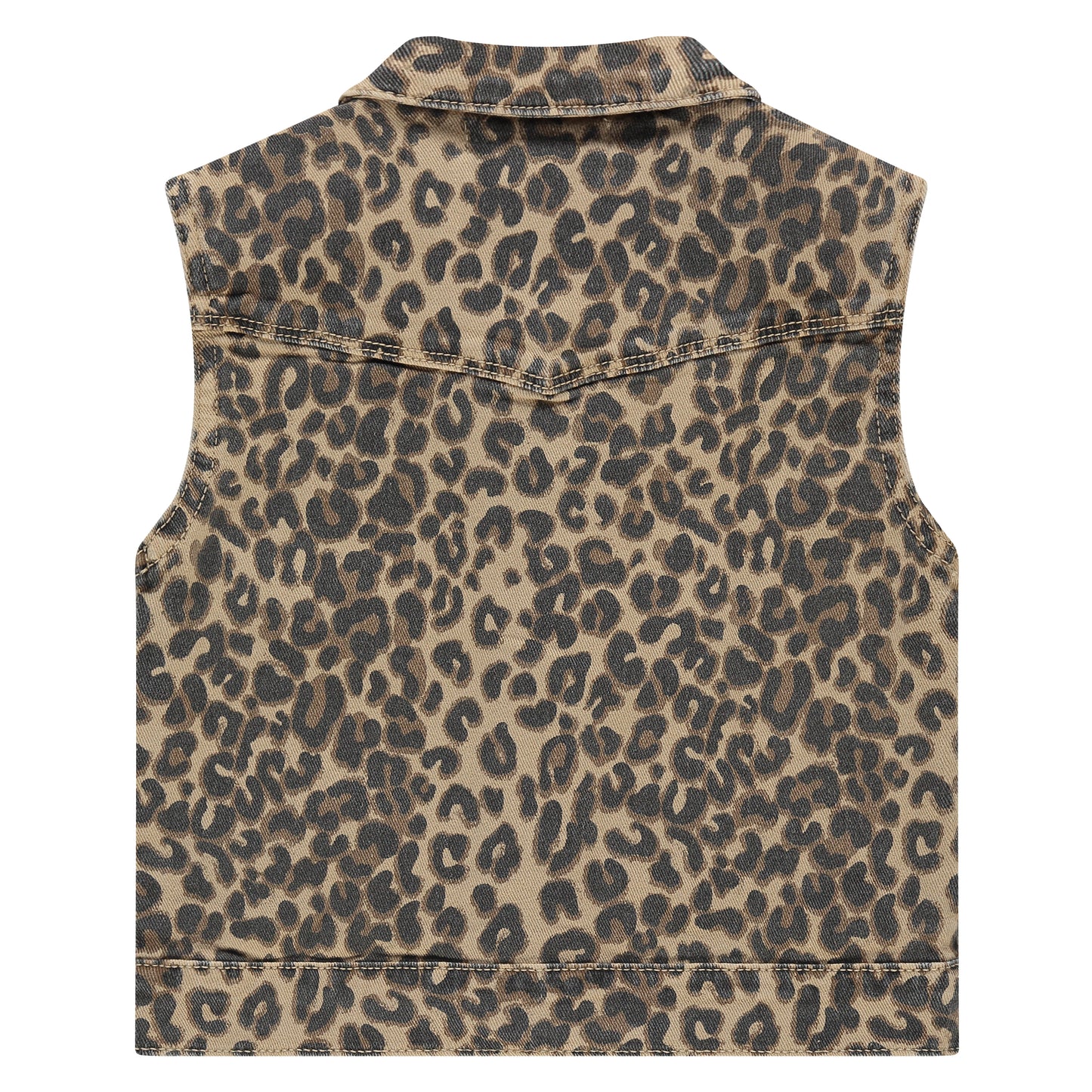 Leopard Print Denim Vest