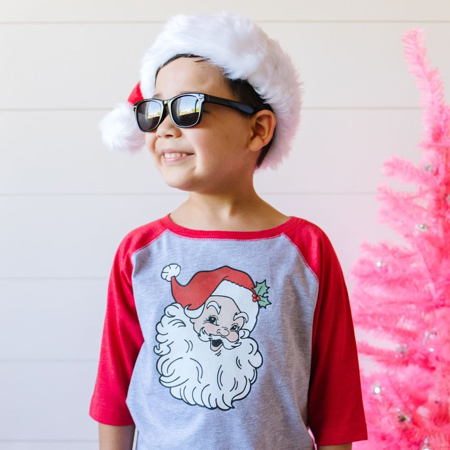 Retro Santa Christmas 3/4 Shirt