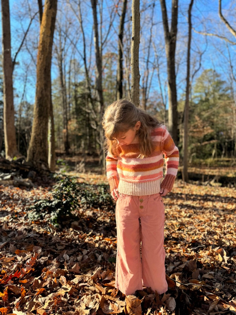 Coral Stripe Donna Sweater