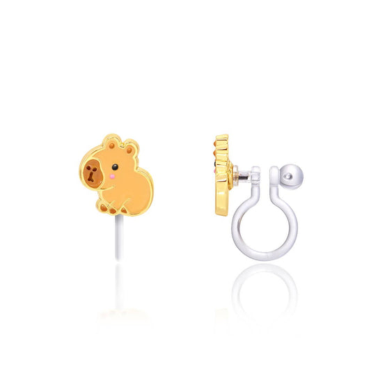 CLIP ON Cutie Earrings | Happy Capy | Capybara