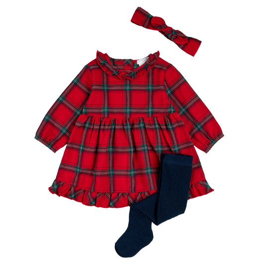 Scarlet Plaid 3pc Flannel Dress Set