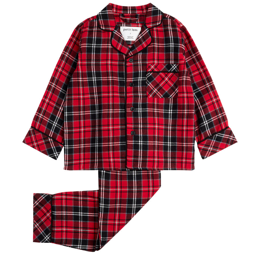 BABY Scarlet Tartan Plaid Flannel PJ Set