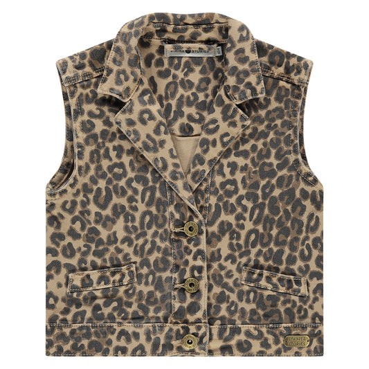 Leopard Print Denim Vest