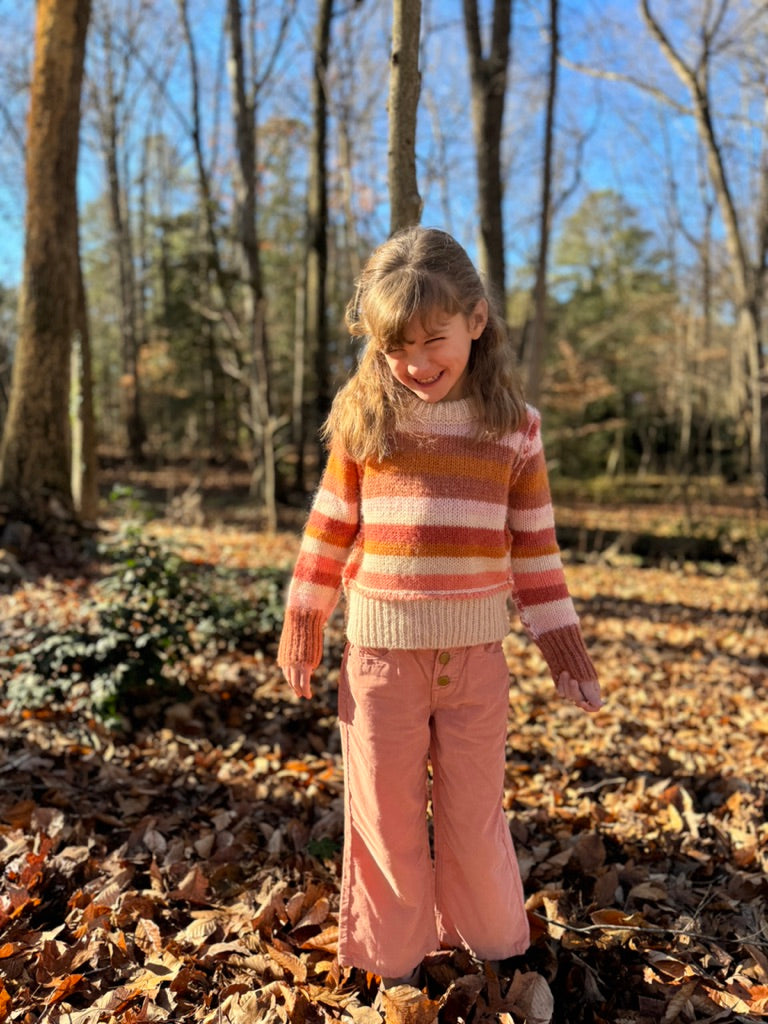 Coral Stripe Donna Sweater