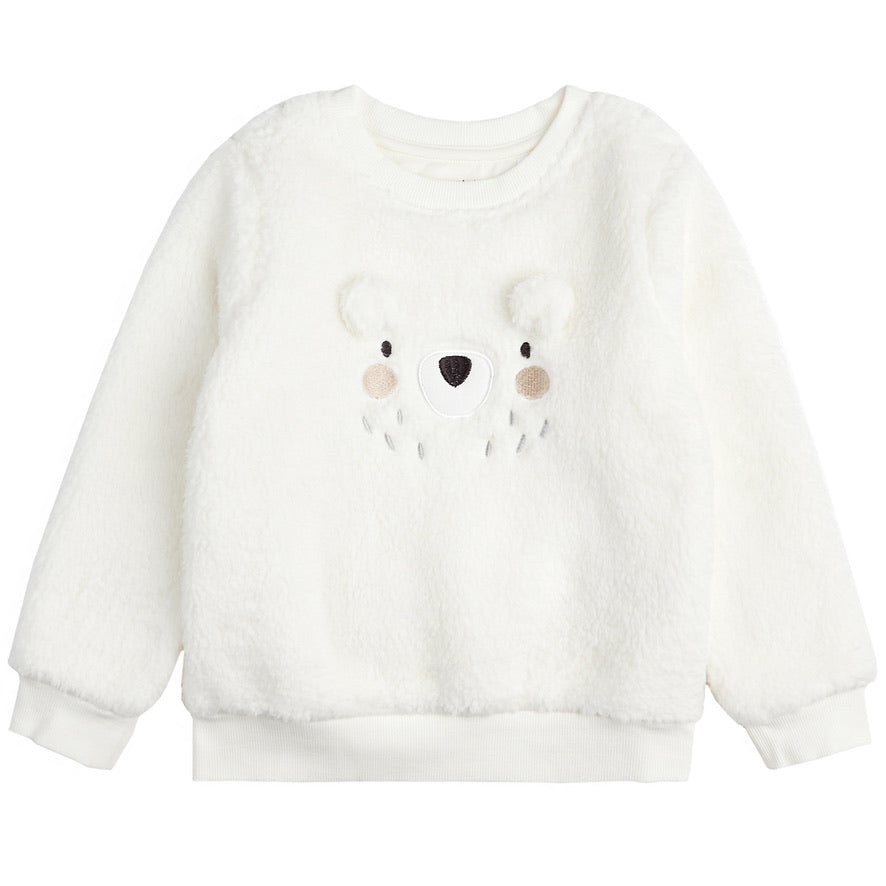 Polar Bear on Sherpa Sweatshirt