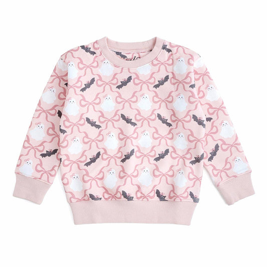 BAT AND GHOST TRELLIS HALLOWEEN SWEATSHIRT