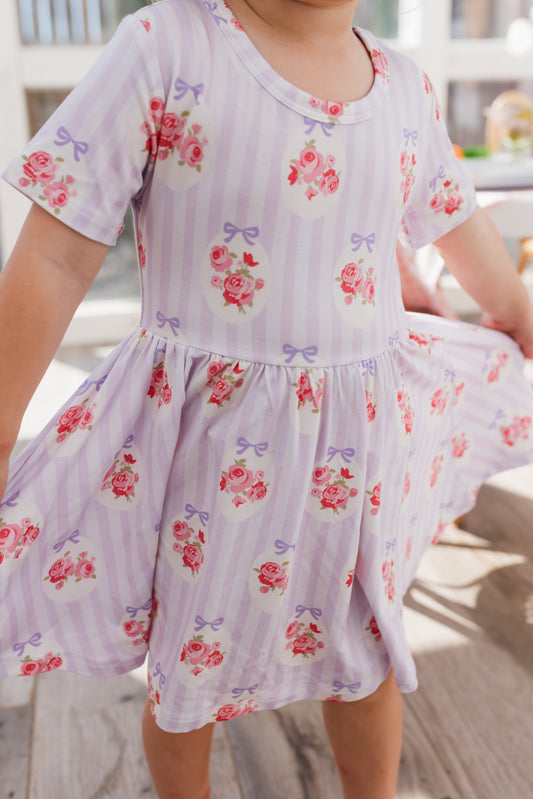 Petal Pop Short Sleeve Twirl Dress