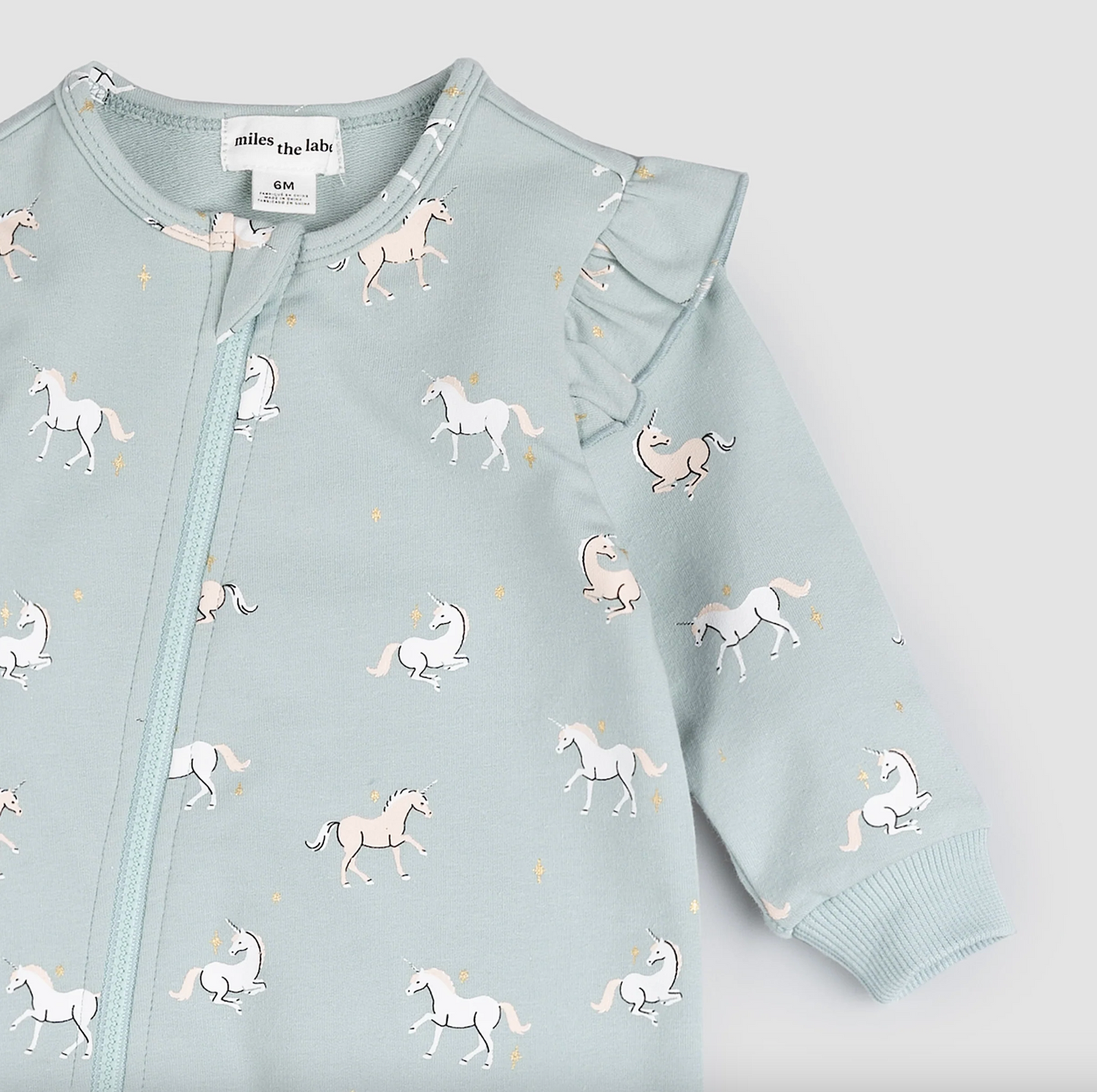 Unicorn Print on Cloud Blue Playsuit