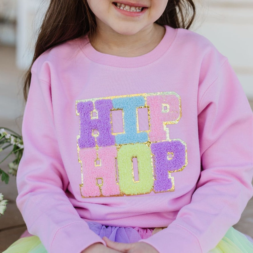 Hip Hop Patch Easter Sweatshirt - Pink