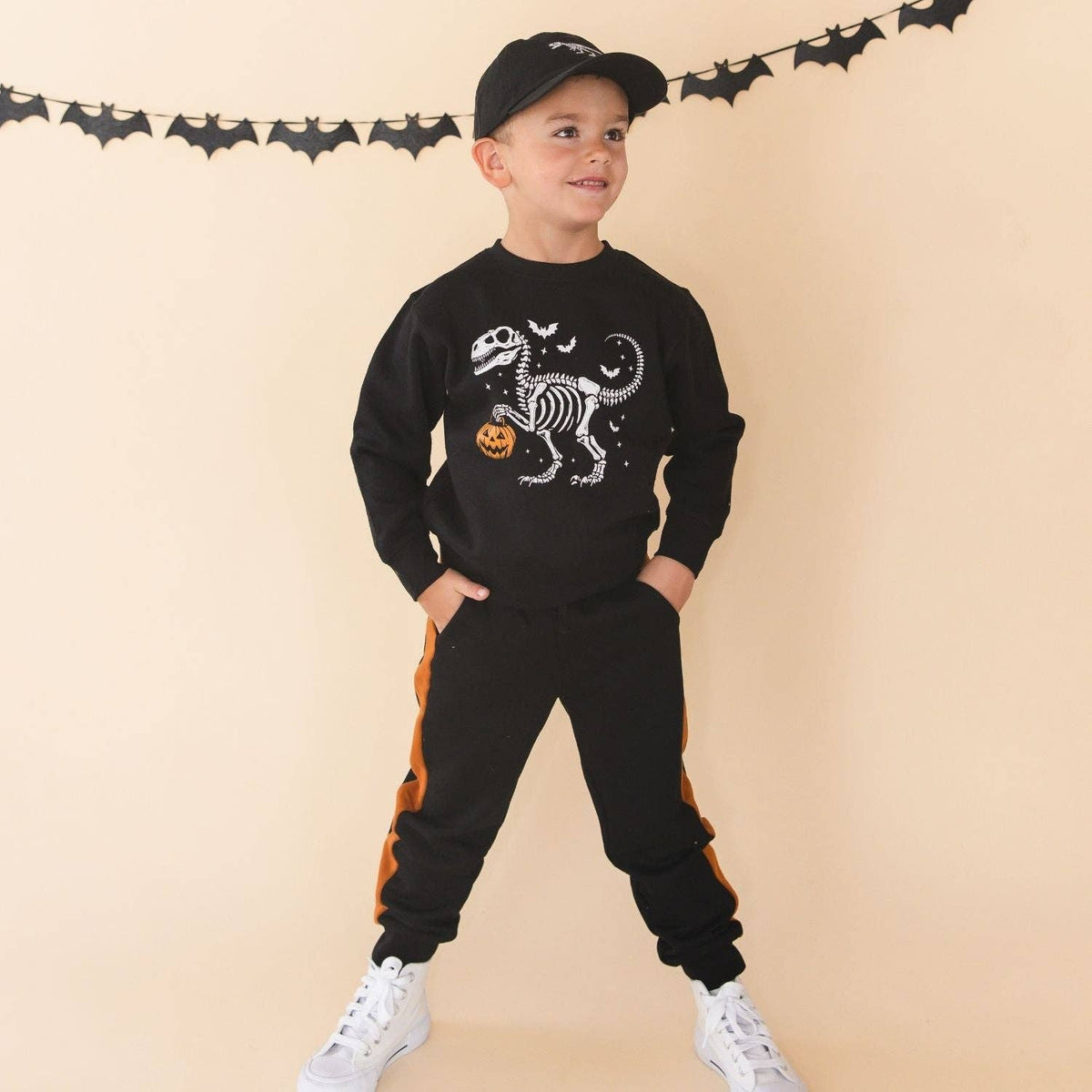 DINOSAUR SKELETON HALLOWEEN SWEATSHIRT