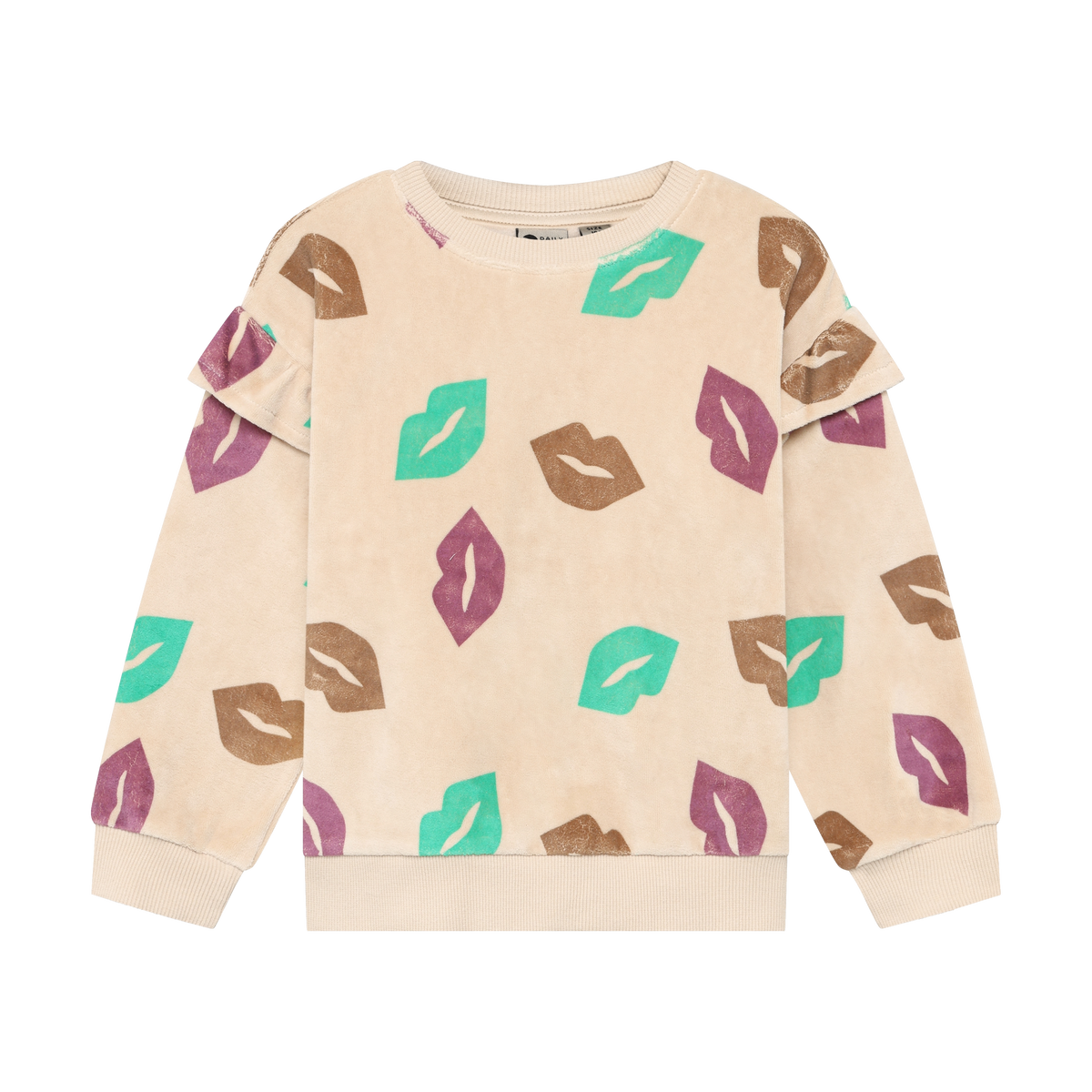 Tan Allover Lip Sweatshirt