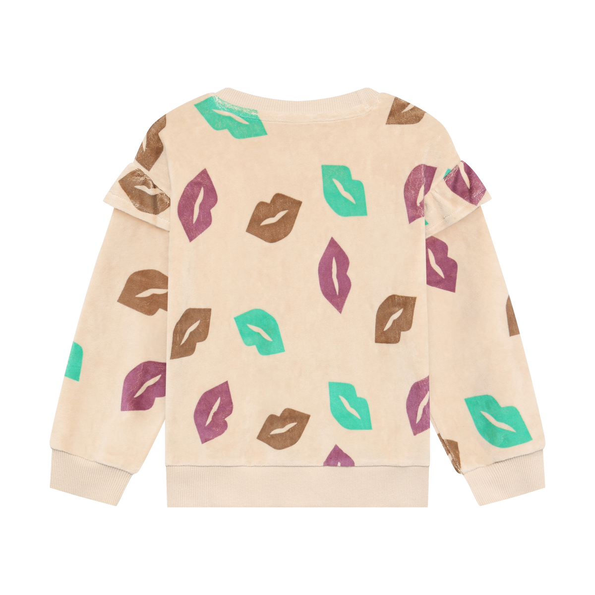 Tan Allover Lip Sweatshirt