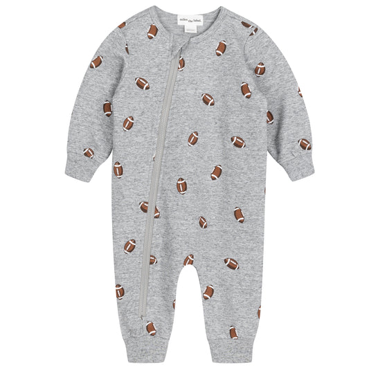 Football Print on Heather Grey Coverall