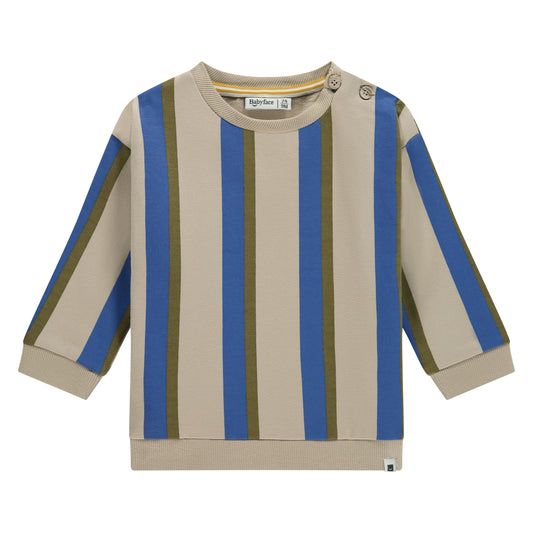 Army Green & Blue Stripe Sweatshirt