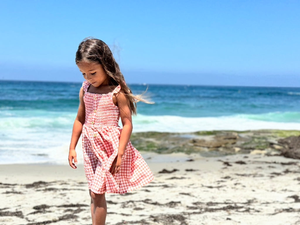 Coral Plaid Jill Dress