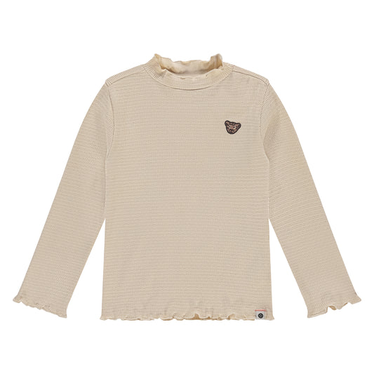 Cream Long Sleeve Textrured Shirt