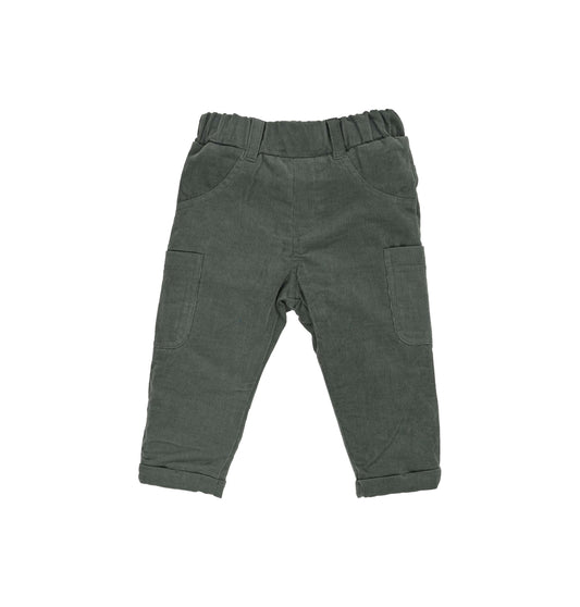 Green Corduroy Pocket Pants