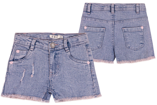 Pink Denim Cutoff Short