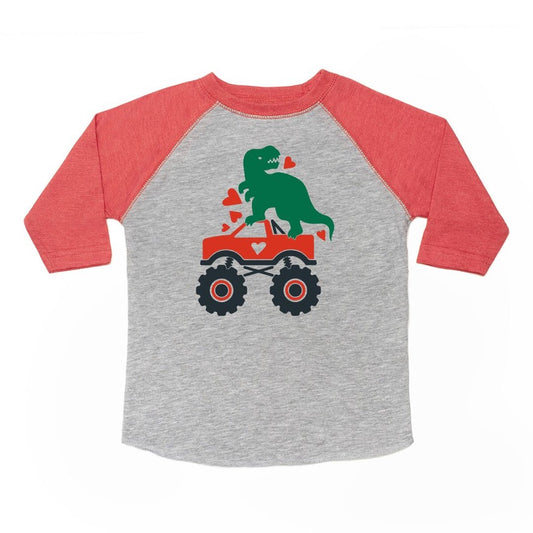 Dino Heart Crusher Baseball Tee