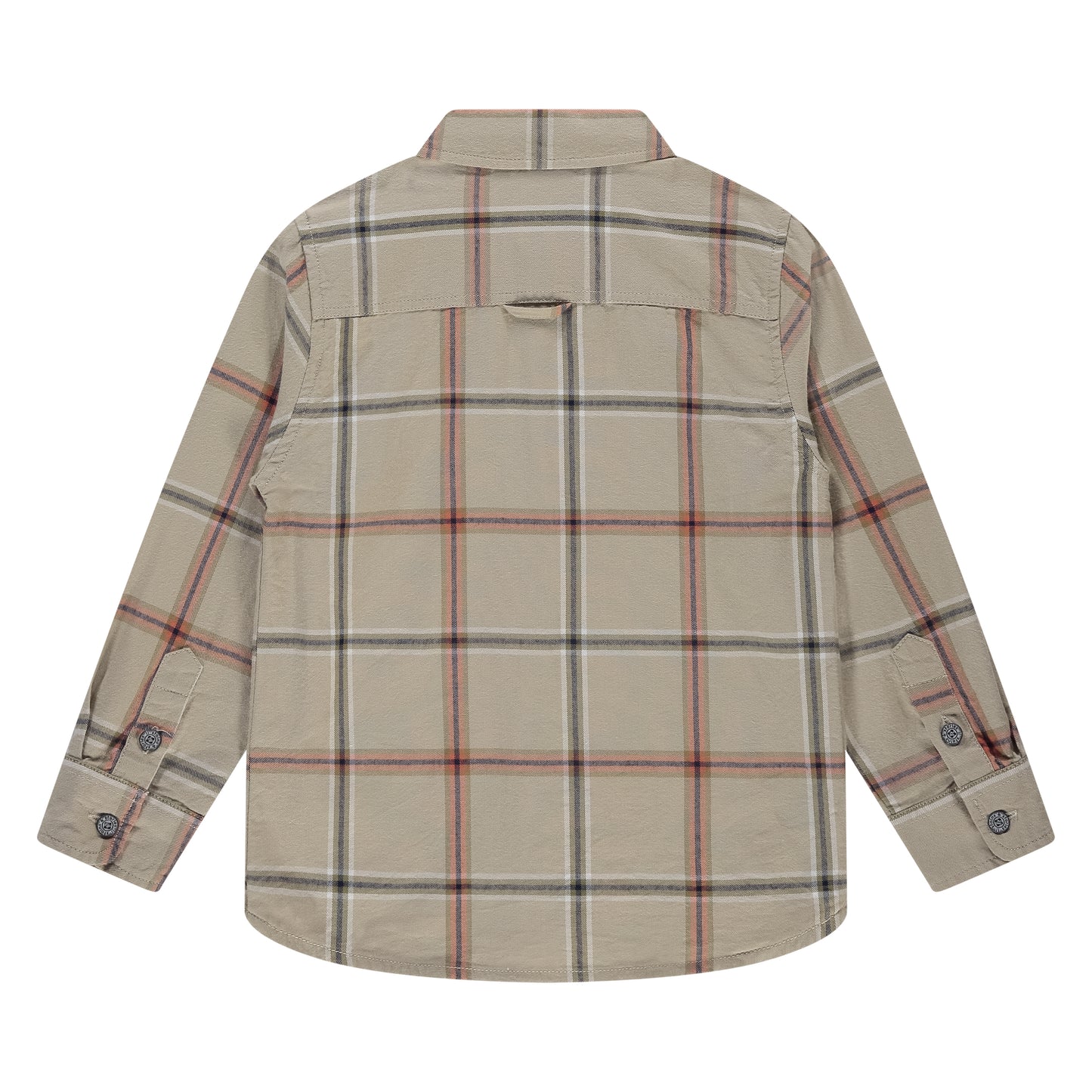 Khaki & Orange Plaid Button Down Shirt