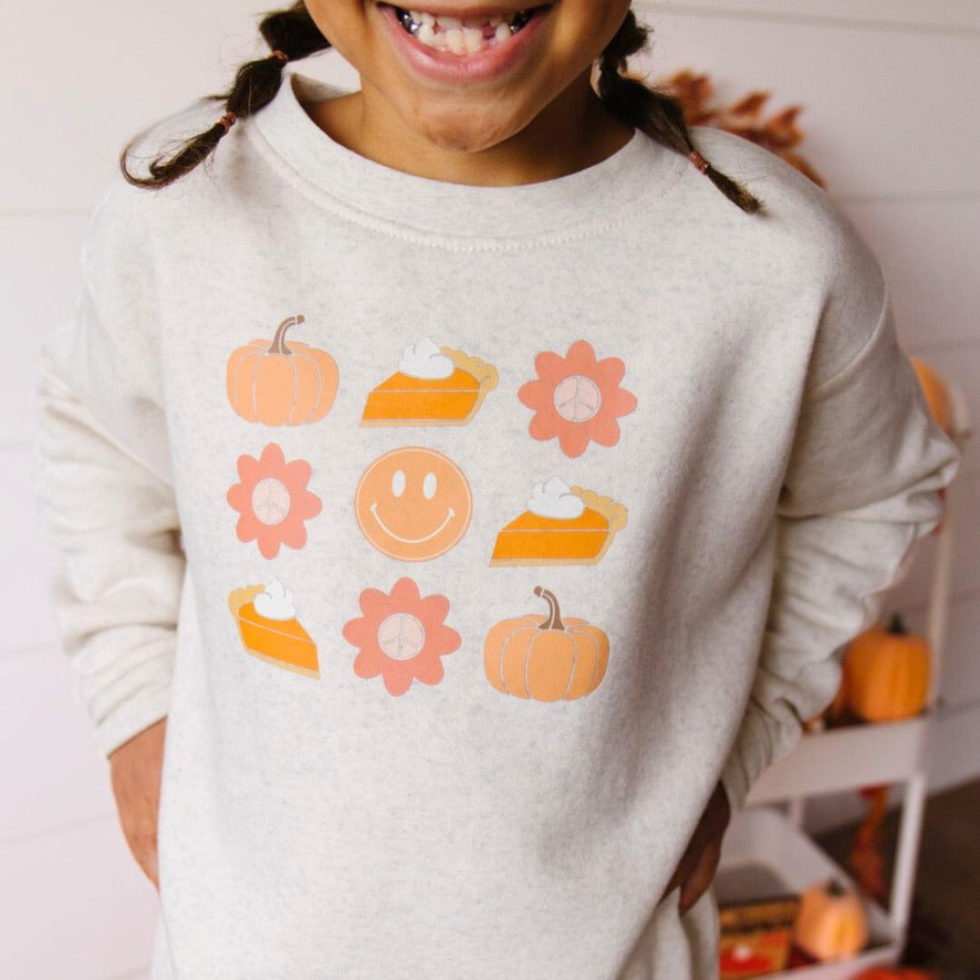 Pumpkin Pie Smiley Thanksgiving Sweatshirt