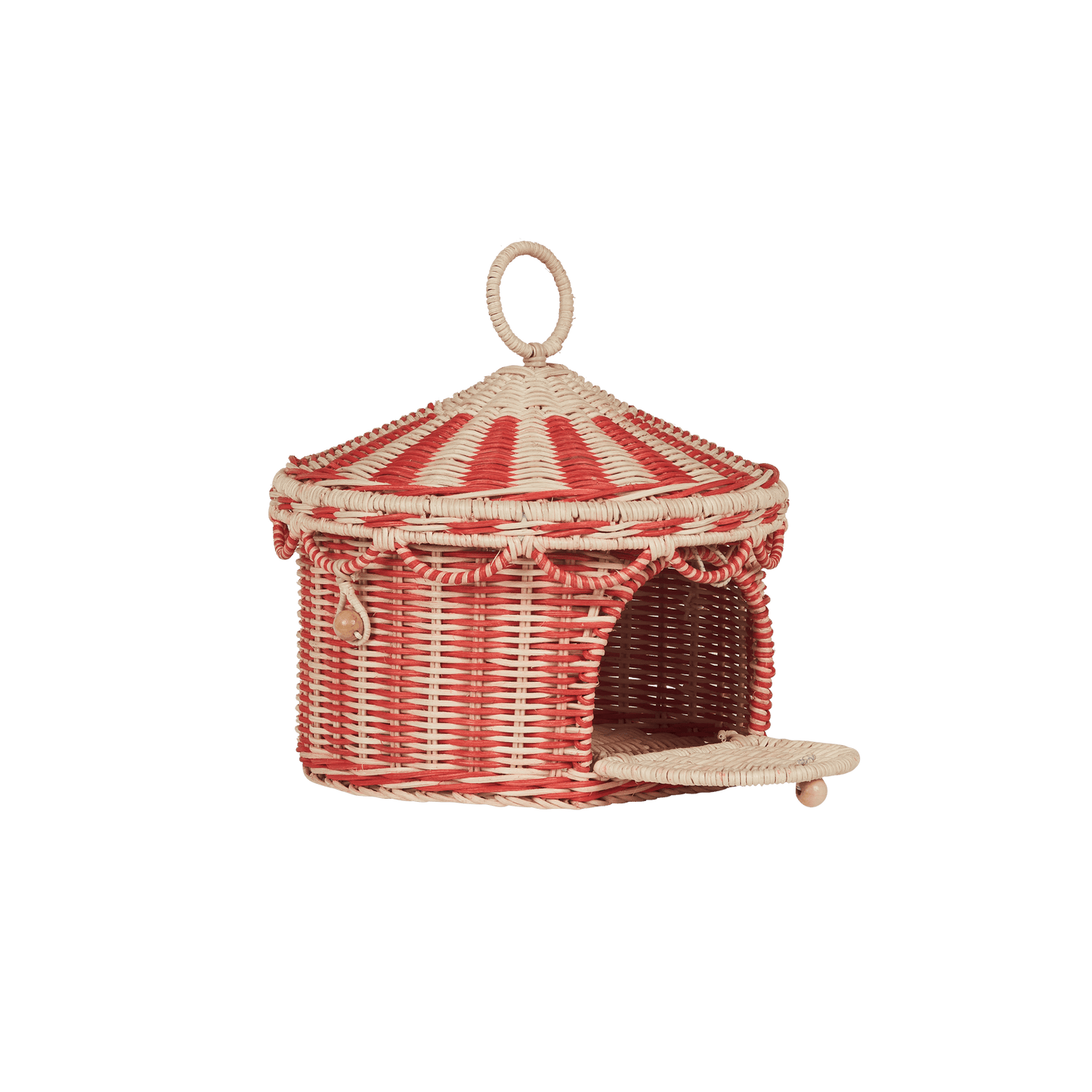 Circus Tent Basket – Red & Straw