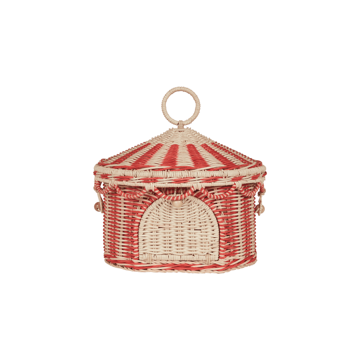 Circus Tent Basket – Red & Straw