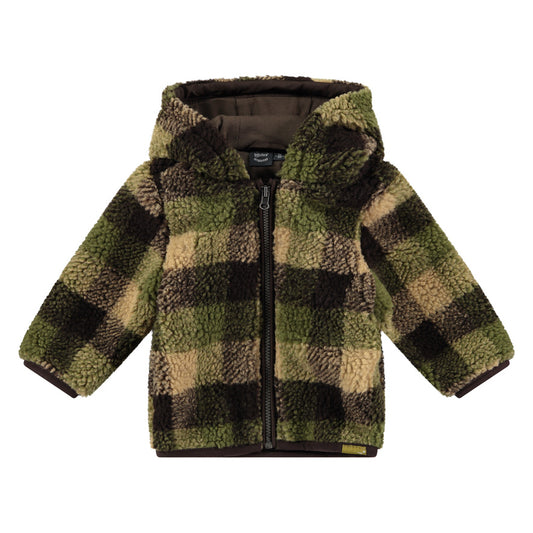 Jungle Green Teddy Plaid Jacket