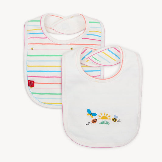 Rainbow Road Organic Cotton Reversible Magnetic Bib