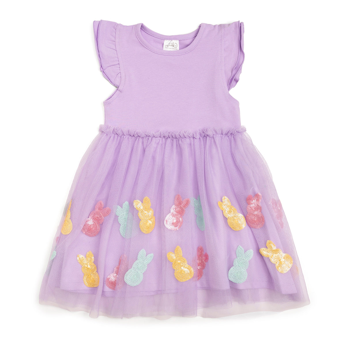 Easter Peeps Flutter Sleeve Tutu Dress