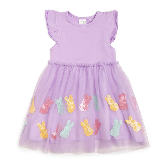 Easter Peeps Flutter Sleeve Tutu Dress