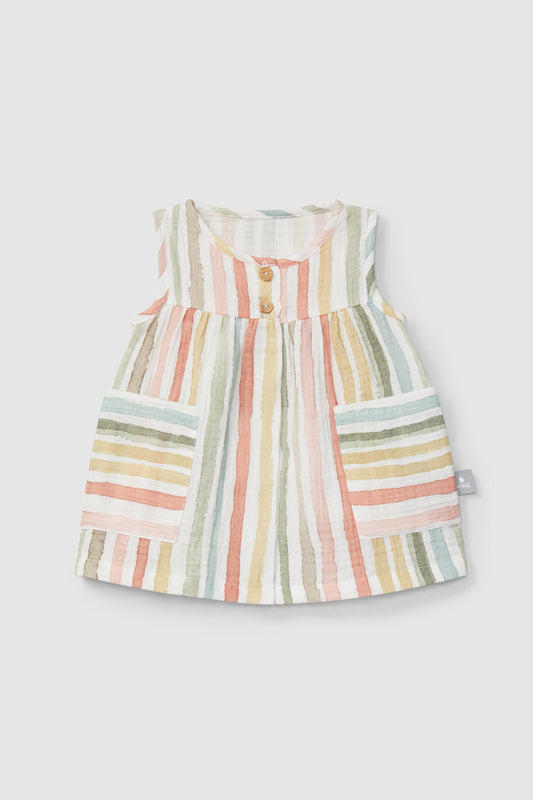 multi-colour striped dress