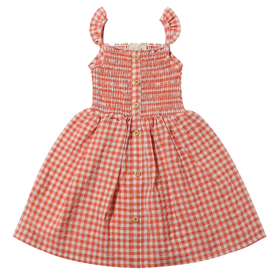 Coral Plaid Jill Dress