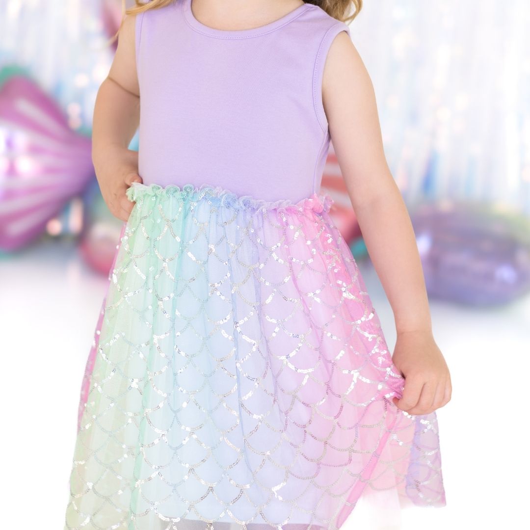 Rainbow Mermaid Tank Tutu Dress