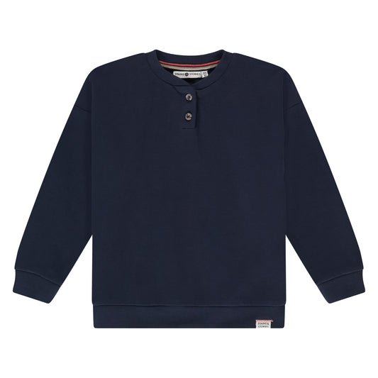 Navy Henley Sweatshirt