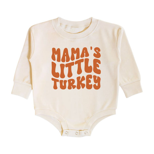 Mama's Little Turkey Thanksgiving Long Sleeve Romper