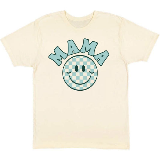 MAMA Smiley Checkered Adult Short Sleeve Tee