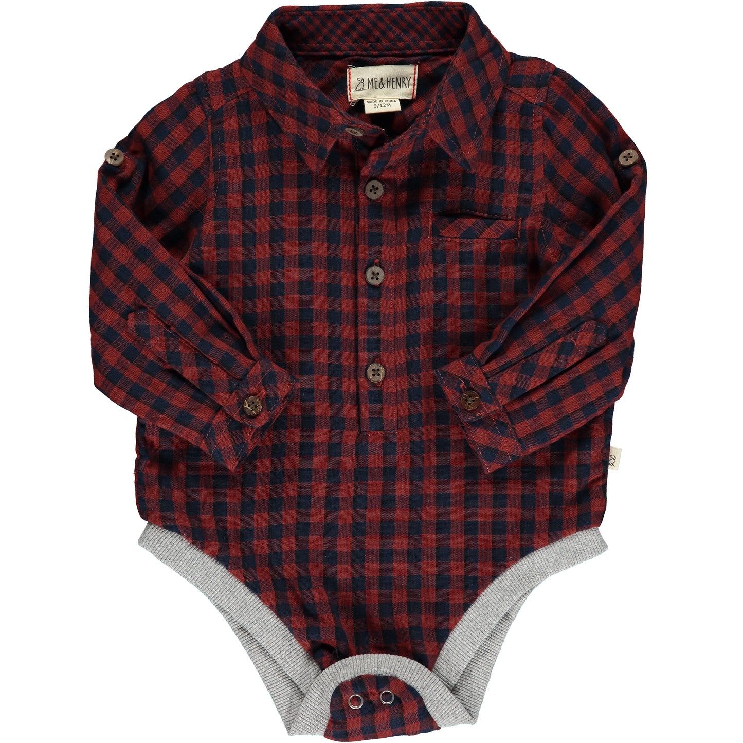 Navy/Rust Woven Onesie