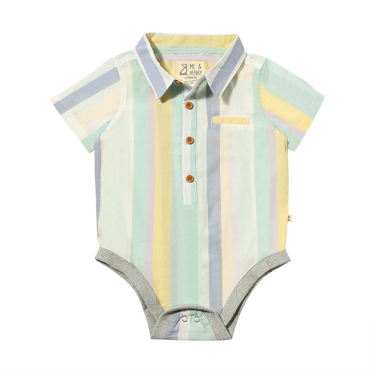 Helford Blue/Yellow/White Woven Onesie