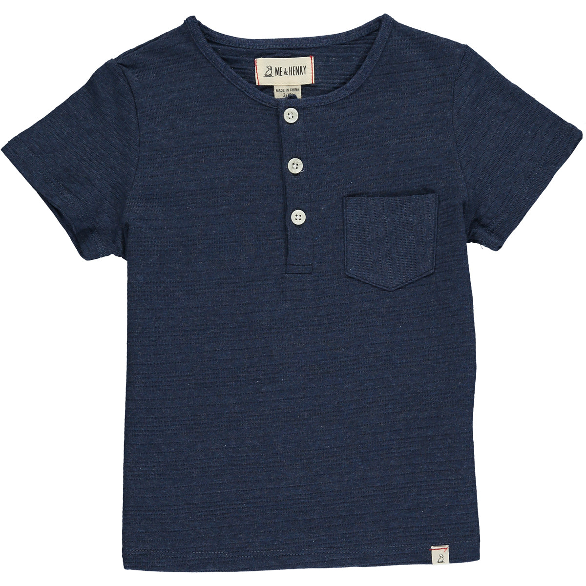 Navy Ribbed Polo Pocket Tee