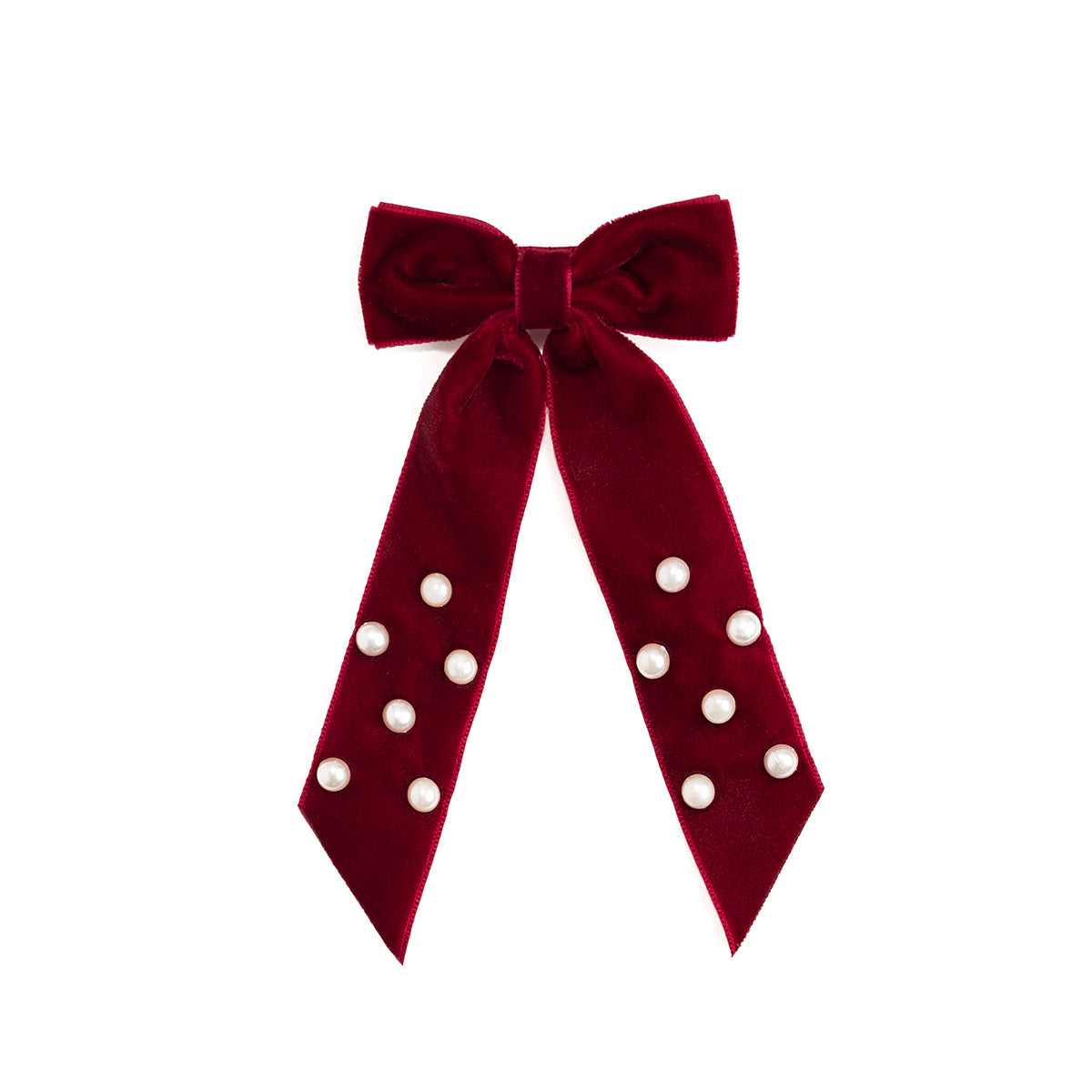 Ruby Red Velvet Coquette Bow Clip