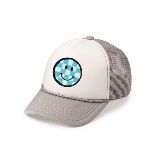 Smiley Checker Patch Trucker Hat